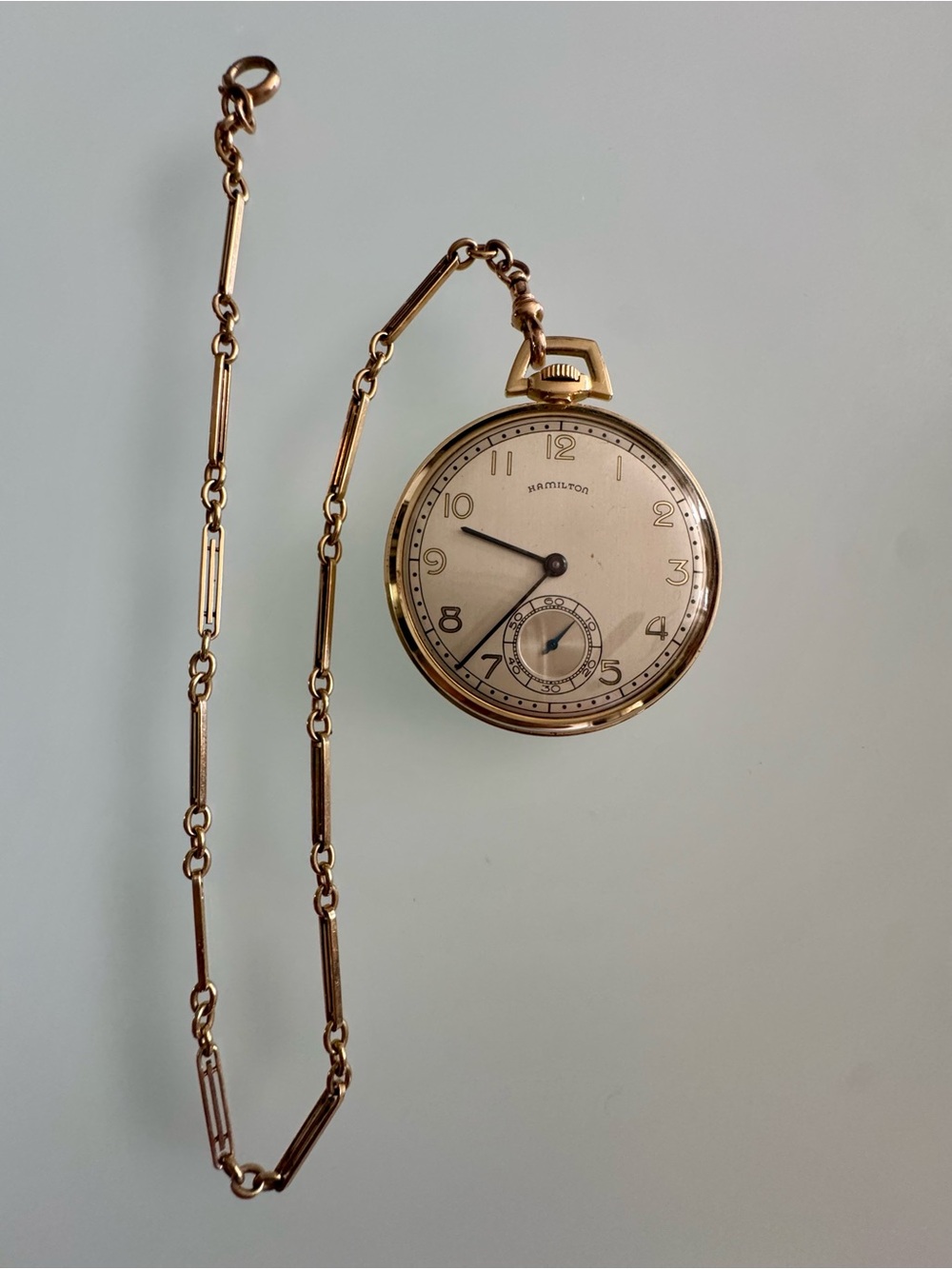 1952 Vintage Hamilton 14K Gold Pocket Watch
